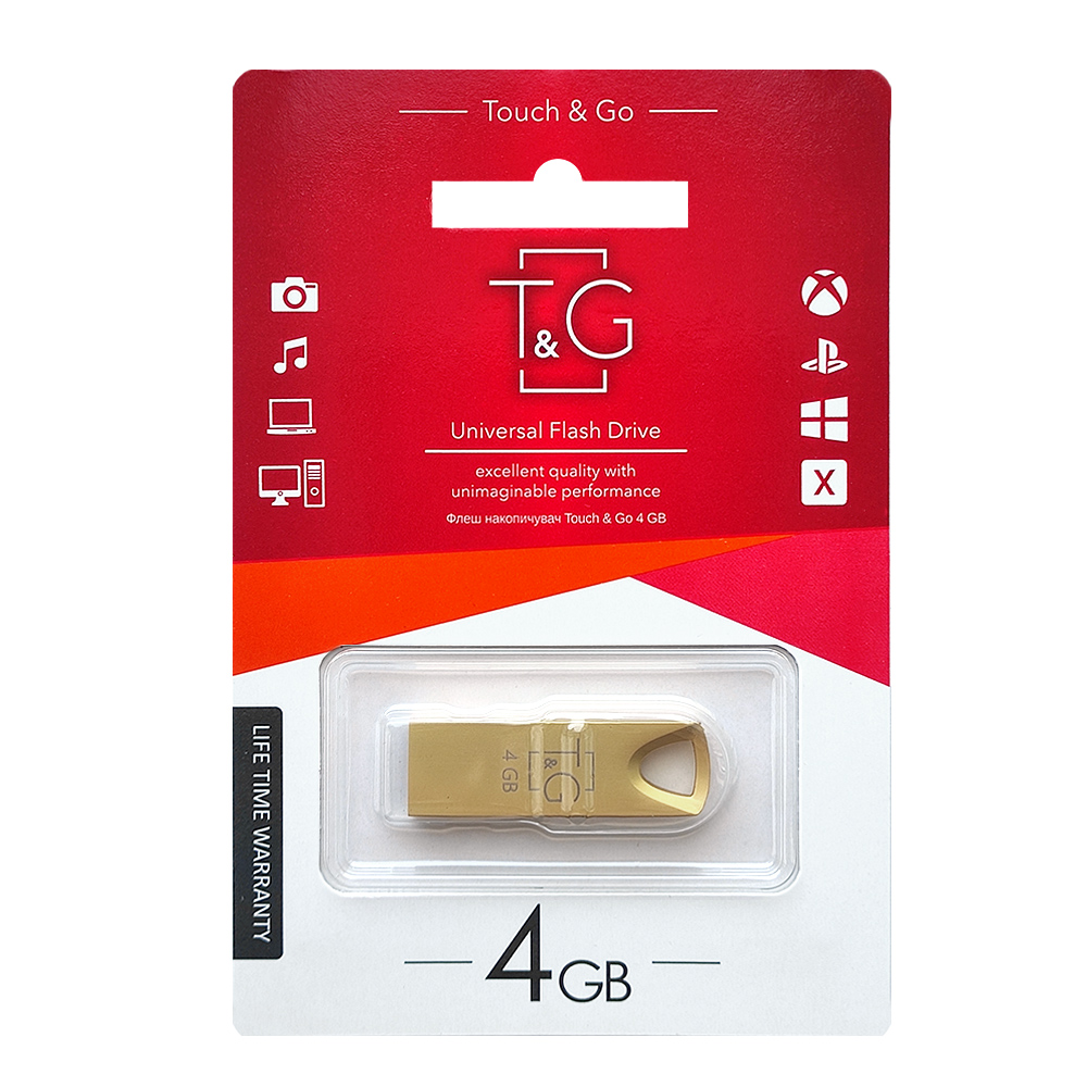 Флеш-накопичувач USB 4GB T&G 117 Metal Series Gold (TG117GD-4G)